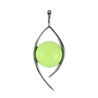 Colgante en plata con Ámbar colombiano verde (dagen)