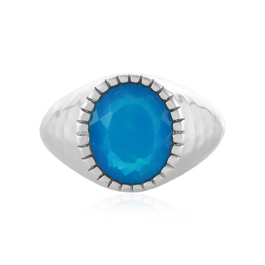 Äthiopischer Blauer Opal-Silberring