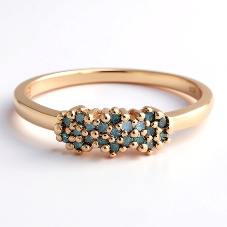 Anello placcato in oro con Diamante Fancy