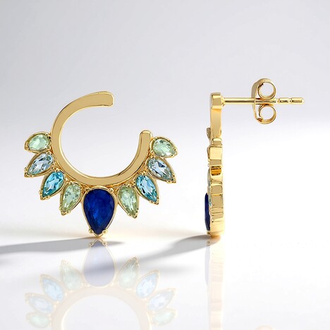 Boucles d'oreilles en argent et Quartz bleu