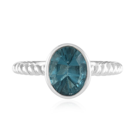 Petrolfarbener Fluorit-Silberring