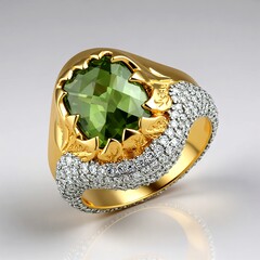 Anello in oro con Tormalina Verde Brasiliana (SUHANA)
