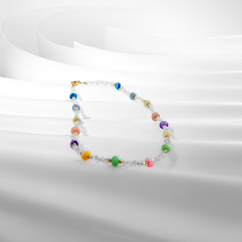 Collana in argento con Opale dell'Etiopia (Riya)