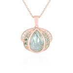 Zilveren halsketting met een Groene Minary Labradoriet (KM by Juwelo)