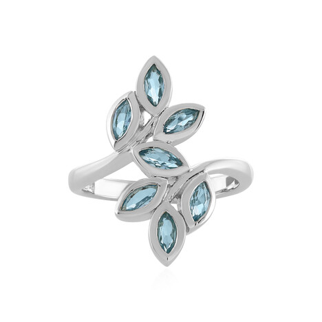Swiss Blue Topaz Silver Ring
