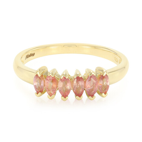 10K Unheated Padparadscha Sapphire Gold Ring