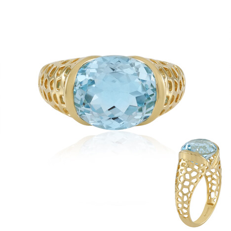 Pierścionek na srebro i Topaz błękitny (Sky Blue) (Ornaments by de Melo)