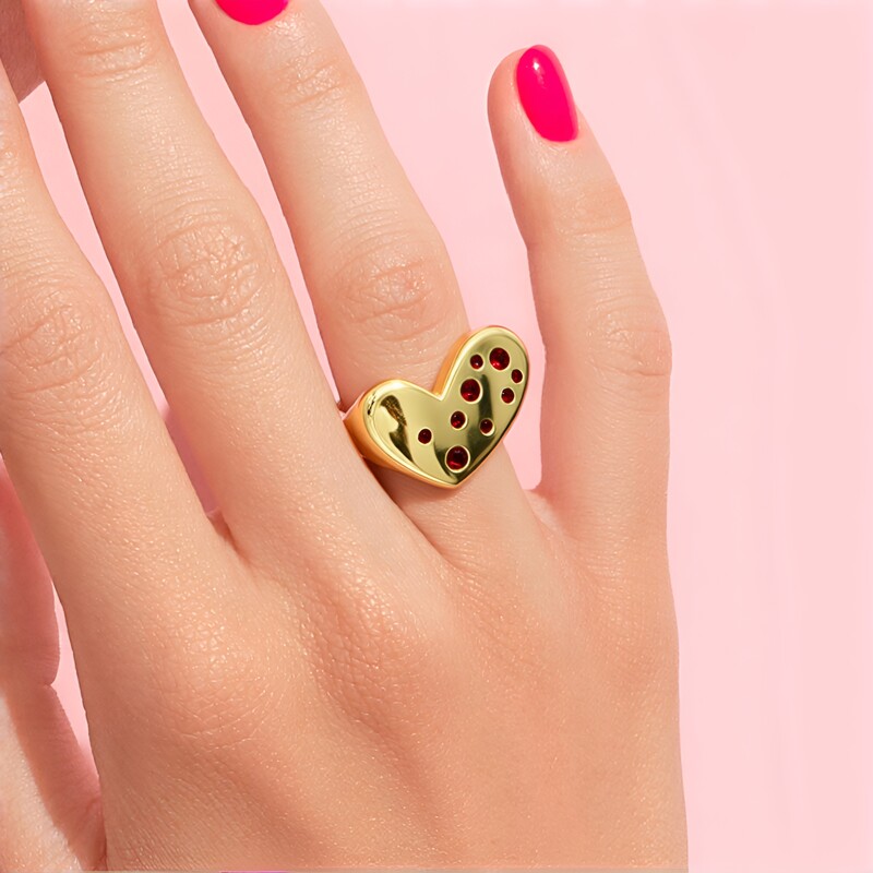 Mosambik-Granat-Silberring