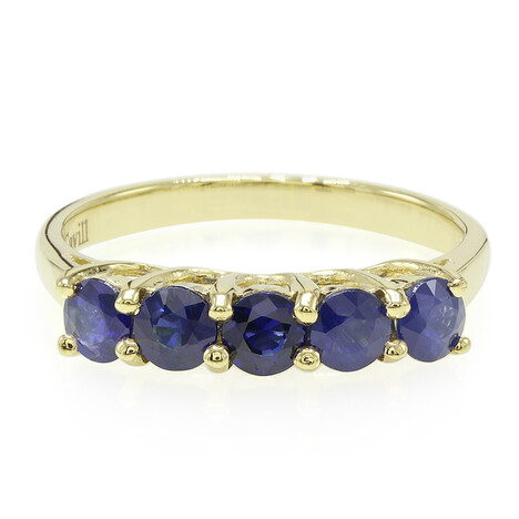 Zilveren ring met blauwe Birmese saffieren