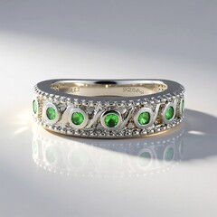 Anello in argento con Tsavorite della Tanzania