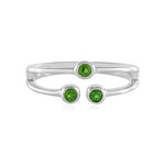 Anello in argento con Diopside Russo