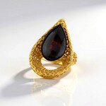 Anello in argento con Ambra Baltica color Ciliegia (dagen)