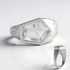 Anello in argento con Quarzo Bianco