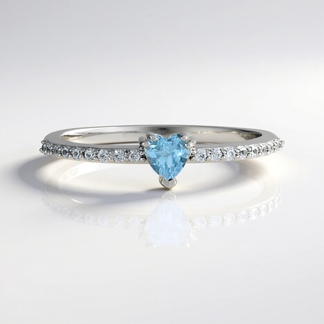 Anello in argento con Acquamarina Brasiliana