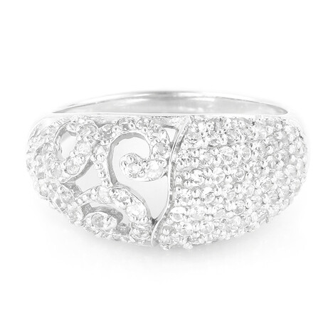 Anello in argento con Topazio Bianco