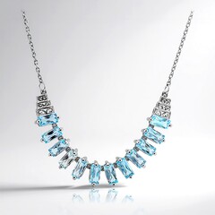 Collana in argento con Topazio Blu Cielo