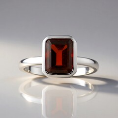 Anello in argento con Granato Mozambico