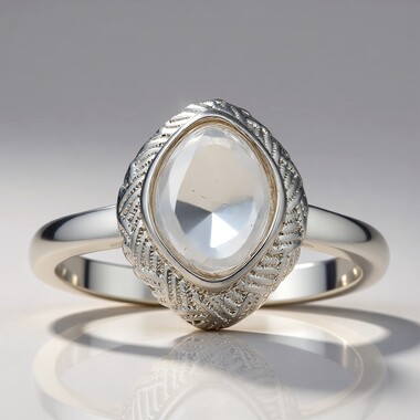 Anello in argento con Quarzo Bianco