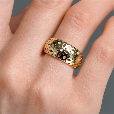 I2 (I) Diamant-Goldring (Ornaments by de Melo)