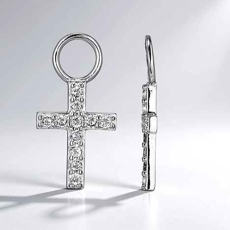 Coppia di ciondoli in argento con Topazio Bianco