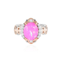 Äthiopischer Pinkfarbener Opal-Silberring