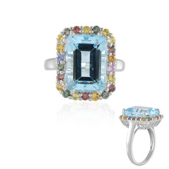 Himmelblauer Topas-Silberring