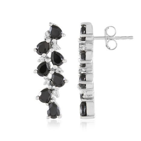 Pendientes en plata con Espinela negra