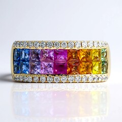 Anello in oro con Zaffiro Fancy (CIRARI)