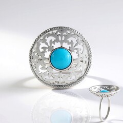 Anello in argento con Turchese Sleeping Beauty (Faszination Türkis)