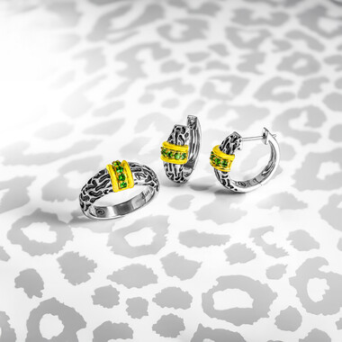 Pendientes en plata con Tsavorita Kenia (Remy Rotenier)