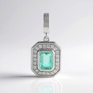 Ciondolo in argento con Smeraldo Color Paraiba