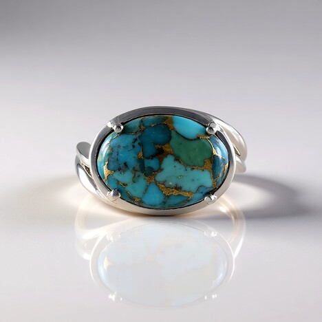 Anello in argento con Turchese Ramato Blu (Faszination Türkis)