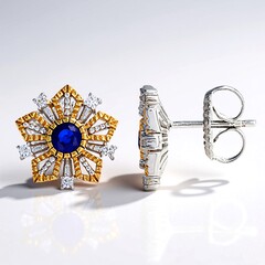 Orecchini in argento con Spinello Cobalto (Gems en Vogue)