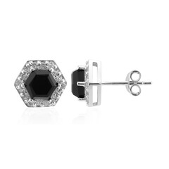 Schwarzer Onyx-Silberohrringe