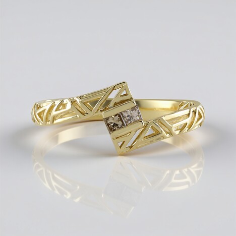 Anello in oro con Diamante Cioccolato I2 (Ornaments by de Melo)