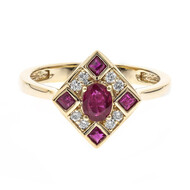 Bague en or et Rubis AAA du Mozambique