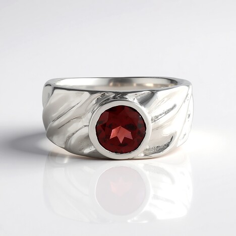Anello in argento con Granato Mozambico (de Melo Essence)