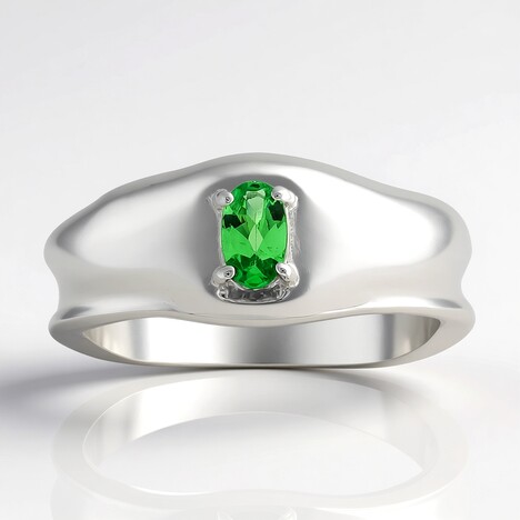 Anello in argento con Tsavorite AAA del Kenia