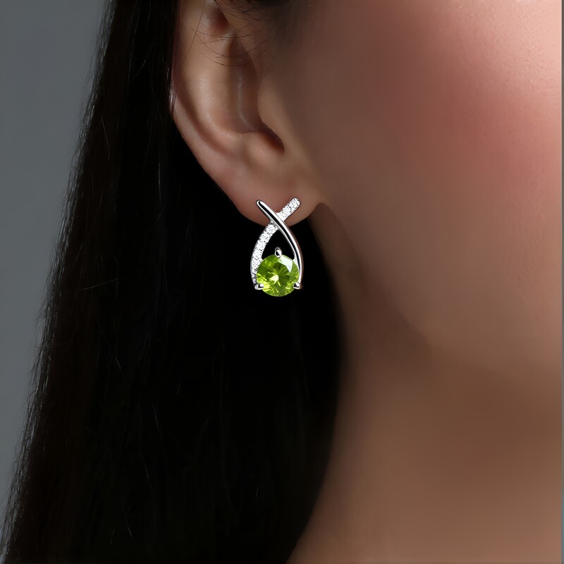 Peridot-Silberohrringe