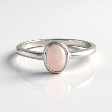 Anillo en plata con Cuarzo rosa (MONOSONO COLLECTION)