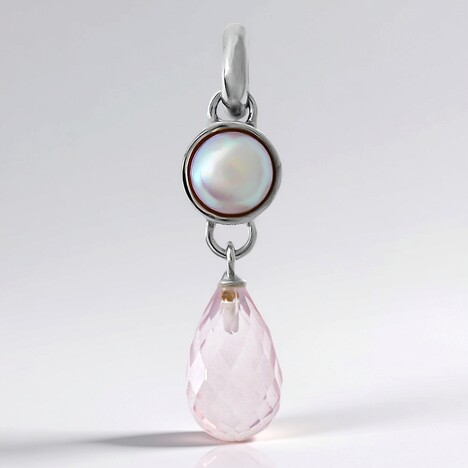 Ciondolo in argento con Quarzo Rosa
