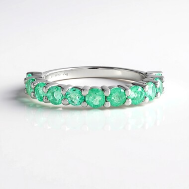Colombian Emerald Silver Ring