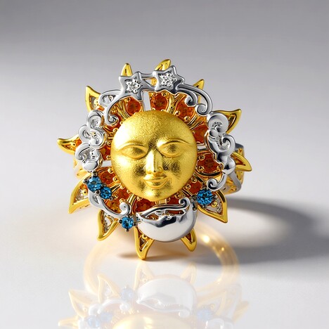 Anello in argento con Citrino Madeira (Gems en Vogue)