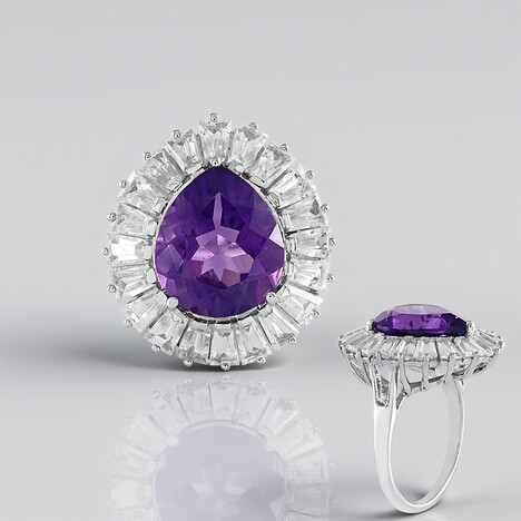 Anello in argento con Ametista del Marocco