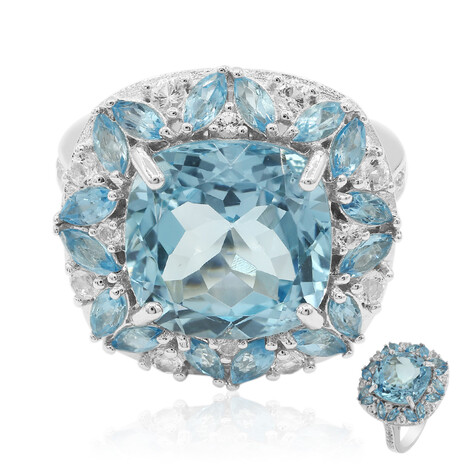 Anello in argento con Topazio Blu Cielo