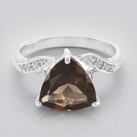 Anello in argento con Quarzo Fumè