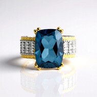 Londonblauer Topas-Silberring (Gems en Vogue)