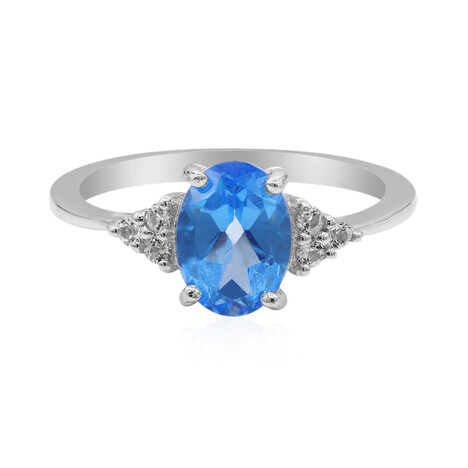 Indigoblauer Topas-Silberring