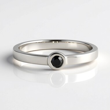 Anillo en plata con Diamante negro