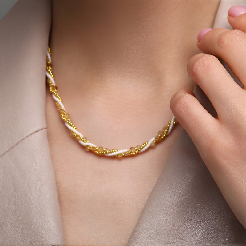 Collana in argento con Citrino (Riya)